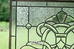 Handcrafted stained glass All Clear Beveled window panel 24 x 24