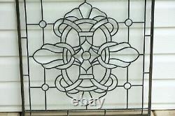 Handcrafted stained glass All Clear Beveled window panel 24 x 24
