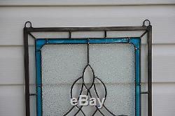 Handcrafted stained glass Clear Beveled window panel 16.75 x 24.75