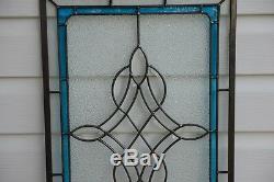 Handcrafted stained glass Clear Beveled window panel 16.75 x 24.75