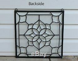Handcrafted stained glass Clear Beveled window panel 16 x 16