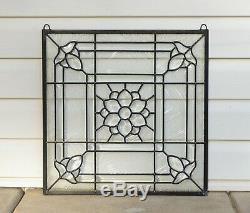 Handcrafted stained glass Clear Beveled window panel 20 x 20