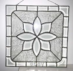 Handmade Clear Bevel And Glue Chip Stained Glass Panel