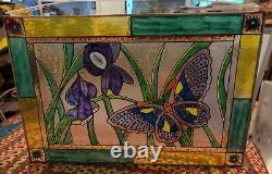 Handmade Stained Glass Butterfly Design Window Panel Suncatcher 20.5 X 14