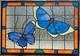 Handmade Stained Glass Panel Sun Catcher Butterfly Calm Artist Signed