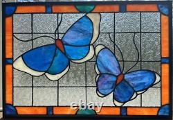Handmade Stained Glass Panel Sun Catcher Butterfly Calm Artist Signed