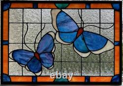 Handmade Stained Glass Panel Sun Catcher Butterfly Calm Artist Signed