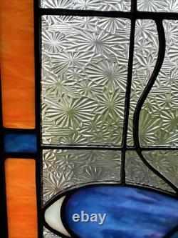 Handmade Stained Glass Panel Sun Catcher Butterfly Calm Artist Signed