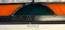 Handmade Stained Glass Panel Sun Catcher Butterfly Calm Artist Signed