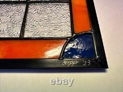 Handmade Stained Glass Panel Sun Catcher Butterfly Calm Artist Signed