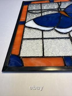 Handmade Stained Glass Panel Sun Catcher Butterfly Calm Artist Signed