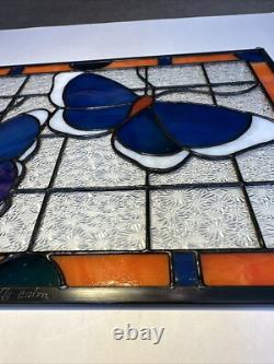 Handmade Stained Glass Panel Sun Catcher Butterfly Calm Artist Signed
