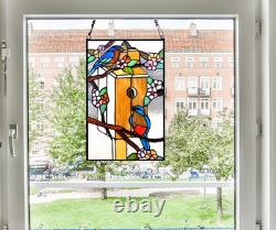 Handmade Tiffany Style Art Deco Stained Glass Window Panel Suncatcher 19x12