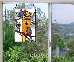 Handmade Tiffany Style Art Deco Stained Glass Window Panel Suncatcher 19x12