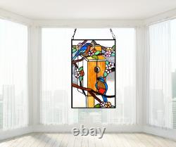Handmade Tiffany Style Art Deco Stained Glass Window Panel Suncatcher 19x12