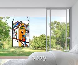 Handmade Tiffany Style Art Deco Stained Glass Window Panel Suncatcher 19x12