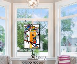 Handmade Tiffany Style Art Deco Stained Glass Window Panel Suncatcher 19x12