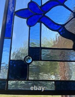 Handmade Tiffany-style Stained Glass Window Panel, Window Hanging, Transom 15x15