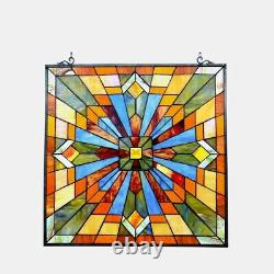 Hanging Mission Design Stained Glass Tiffany Style Window Panel Home Decor