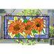 Helianthus Sunflower Tiffany Style Floral Stained Glass Window Panel Rich Colors