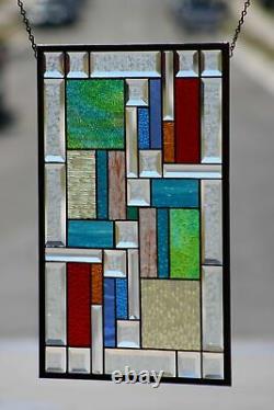 Hello Sunshine! Multi-Colored Beveled Stained Glass Window Panel-