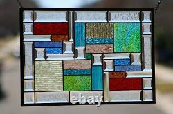 Hello Sunshine! Multi-Colored Beveled Stained Glass Window Panel-