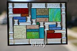 Hello Sunshine! Multi-Colored Beveled Stained Glass Window Panel-