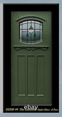 Heritage Craftsman exterior Front Door Stained glass Panel SGDH 44 WOW