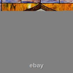 Hummingbird and Butterfly Stained Glass Window Panel Suncatcher 19x32in