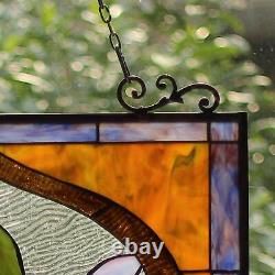 Hummingbird and Butterfly Stained Glass Window Panel Suncatcher 19x32in
