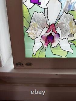 IMITATION STAINED GLASS BUTTERFLY WINDOW PANEL SUNCATCHER JOAN BAKER 40x20