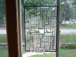 Ice Clear Stained Glass Window Panel Transom
