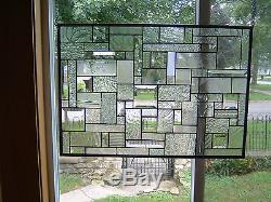 Ice Clear Stained Glass Window Panel Transom