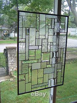 Ice Clear Stained Glass Window Panel Transom