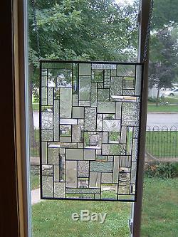 Ice Clear Stained Glass Window Panel Transom