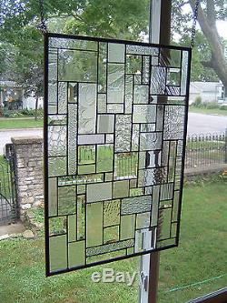 Ice Clear Stained Glass Window Panel Transom