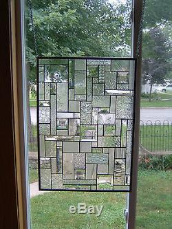 Ice Clear Stained Glass Window Panel Transom