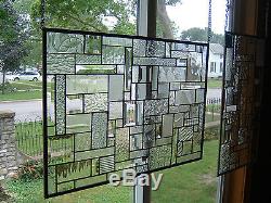 Ice Clear Stained Glass Window Panel Transom