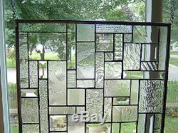 Ice Clear Stained Glass Window Panel Transom