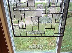 Ice Clear Stained Glass Window Panel Transom