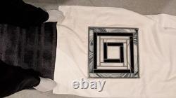 Incredible Find-elite Modern Day Stained Glass Art! Blk/ Wht/clr. Beautifully Zen