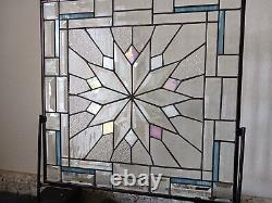 Iradized Star- Stained Glass Window Panel -HMD 20 1/2X 20 1/2