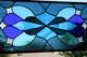 Iridized Stained Glass Panel. Modern Blue Stars Design. Beveled Window Hanging
