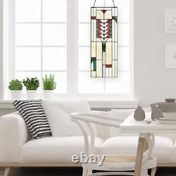 Ivory Prairie Style Stained Glass Window Panel