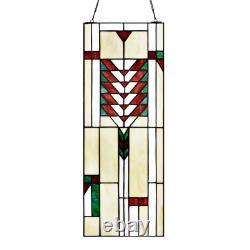 Ivory Prairie Style Stained Glass Window Panel