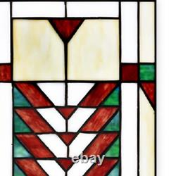 Ivory Prairie Style Stained Glass Window Panel