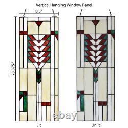 Ivory Prairie Style Stained Glass Window Panel