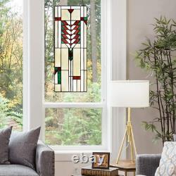 Ivory Prairie Style Stained Glass Window Panel