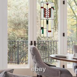 Ivory Prairie Style Stained Glass Window Panel