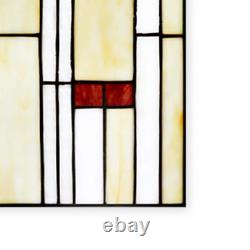 Ivory Prairie Style Stained Glass Window Panel